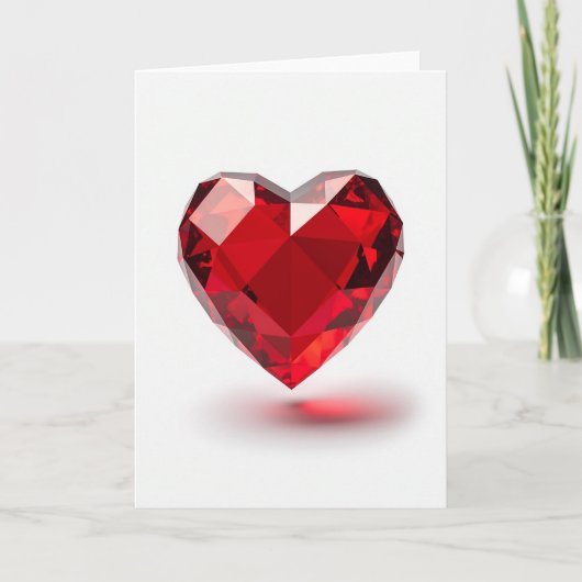 Minimalist Ruby Heart Love Card カード (正面)