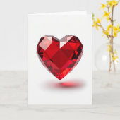 Minimalist Ruby Heart Love Card カード (黄色い花)