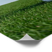 Minimalist Rugby Helmet on Grass ポスター (角)