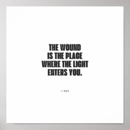 Minimalist Rumi Quote Poster - The Wound is the Pl ポスター