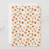 Minimalist Rustic Autumn Leaves Wedding 招待状 (裏面)