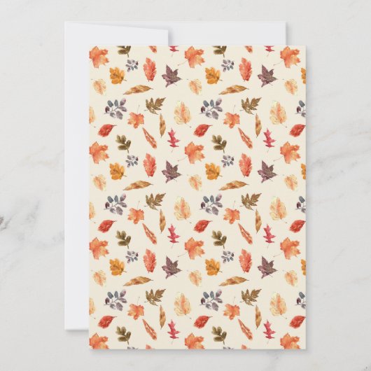 Minimalist Rustic Autumn Leaves Wedding 招待状 (裏面)