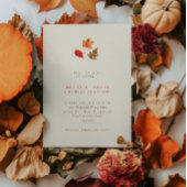 Minimalist Rustic Autumn Leaves Wedding 招待状