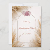 Minimalist Rustic Invite with Blush Accent 招待状 (正面)