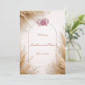 Minimalist Rustic Invite with Blush Accent 招待状 (スタンド正面)