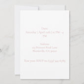 Minimalist Rustic Invite with Blush Accent 招待状 (裏面)