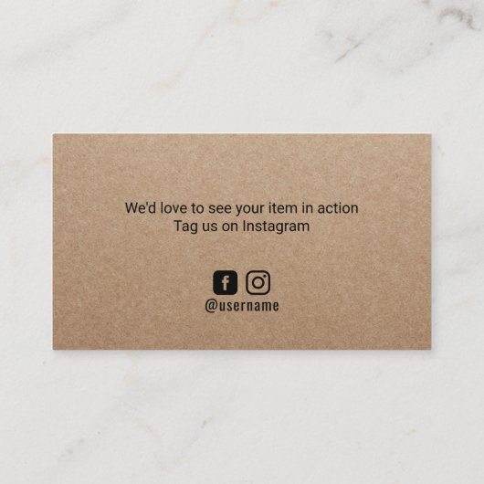 Minimalist Rustic Kraft Business Thank You 名刺 (裏面)