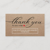 Minimalist Rustic Kraft Business Thank You 名刺 (正面)