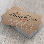 Minimalist Rustic Kraft Business Thank You 名刺