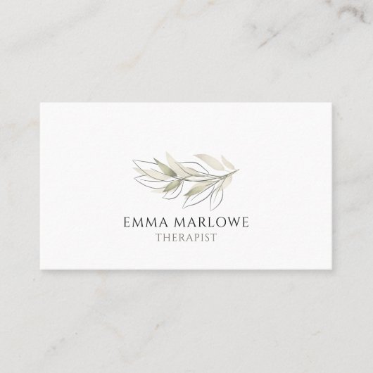 Minimalist Sage Botanical Life Coach Appointment  名刺 (正面)