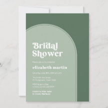 Minimalist Sage Green Arch Bridal Shower Party