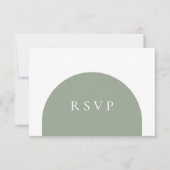 Minimalist Sage Green Arch Meal Choice RSVP Card (正面)
