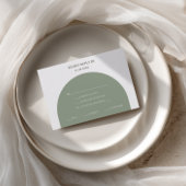 Minimalist Sage Green Arch Meal Choice RSVP Card