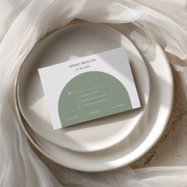 Minimalist Sage Green Arch Meal Choice RSVP Card