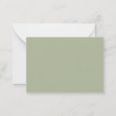 Minimalist Sage Green Border Modern Monogram ノートカード (裏面)