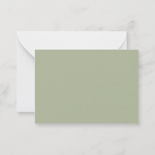 Minimalist Sage Green Border Modern Monogram ノートカード (裏面)