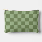 Minimalist Sage Green Checkerboard Pattern アクセサリーポーチ (正面)