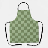 Minimalist Sage Green Checkerboard Pattern エプロン (正面)