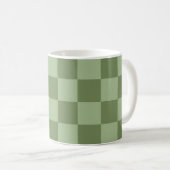 Minimalist Sage Green Checkerboard Pattern コーヒーマグカップ (正面右)