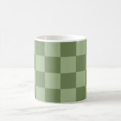 Minimalist Sage Green Checkerboard Pattern コーヒーマグカップ (中央)