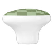 Minimalist Sage Green Checkerboard Pattern セラミックノブ (側面)