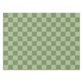 Minimalist Sage Green Checkerboard Pattern テーブルクロス (正面(横))