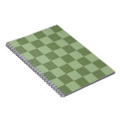 Minimalist Sage Green Checkerboard Pattern ノートブック (右側)
