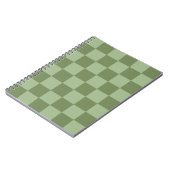 Minimalist Sage Green Checkerboard Pattern ノートブック (左側)