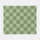 Minimalist Sage Green Checkerboard Pattern フリースブランケット (正面(横))