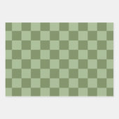 Minimalist Sage Green Checkerboard Pattern ラッピングペーパーシート (正面3)