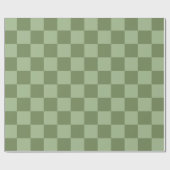 Minimalist Sage Green Checkerboard Pattern ラッピングペーパー (フラット)
