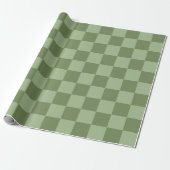 Minimalist Sage Green Checkerboard Pattern ラッピングペーパー (アンロールド)