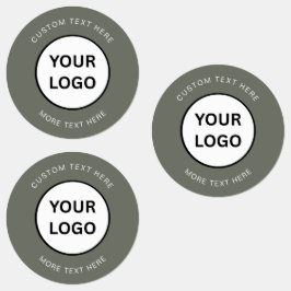 Minimalist Sage Green Custom Business Logo Labels ラベル