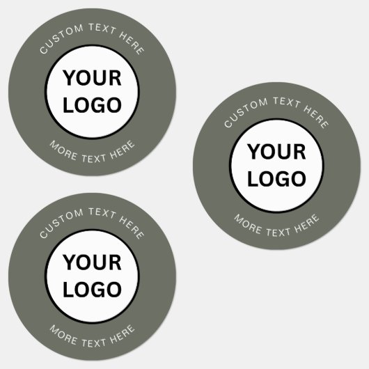 Minimalist Sage Green Custom Business Logo Labels ラベル (グループ)