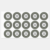 Minimalist Sage Green Custom Business Logo Labels ラベル (シート)