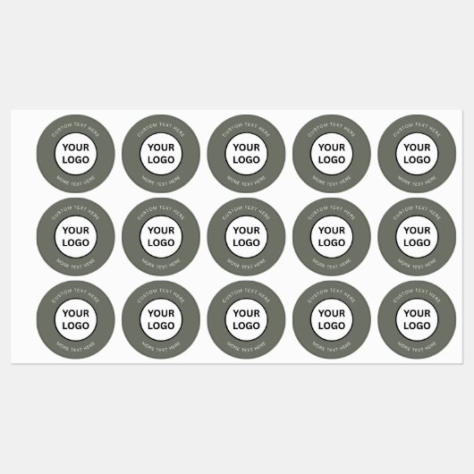 Minimalist Sage Green Custom Business Logo Labels ラベル (シート)