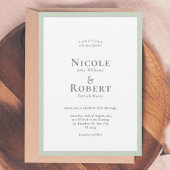 Minimalist Sage Green Elegant Wedding Invitation 招待状