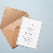 Minimalist Sage Green Elegant Wedding Invitation 招待状