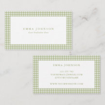 Minimalist Sage Green Gingham Plaid
