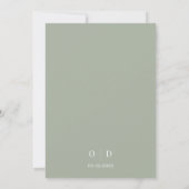 Minimalist Sage Green Modern Elegant Wedding 招待状 (裏面)