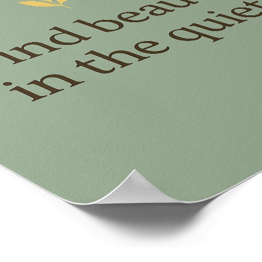 Minimalist Sage Green Poster for Calm Spaces ポスター (角)