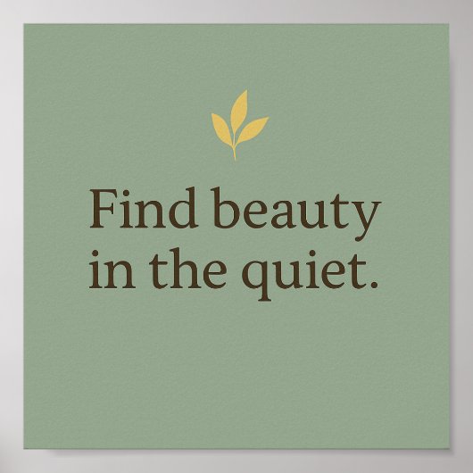 Minimalist Sage Green Poster for Calm Spaces ポスター (正面)