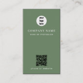 Minimalist Sage Green QR Code  名刺 (正面)