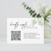 Minimalist Sage Green QR code Wedding RSVP Cards (スタンド正面)