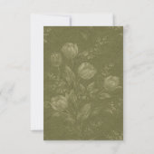 Minimalist Sage Green Save the Date Card セーブザデート (裏面)