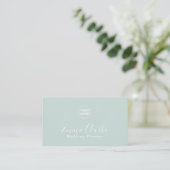 Minimalist Sage Green Scan Code Business Card 名刺 (スタンド正面)