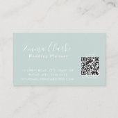 Minimalist Sage Green Scan Code Business Card 名刺 (裏面)