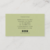 Minimalist Sage Green Script Monogram Name  名刺 (裏面)