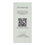 Minimalist Sage Green Services Menu QR Code Rack ラックカード (裏面)