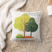 Minimalist Sage Green Tree Pillow Cover  クッション (ブランケット)